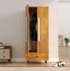 Hexa Red Wooden 2 Door Wardrobe with Drawer and Hanging Space in Giant Wood Colour