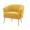 Carl Solid Wood Accent Chair in Yellow Colour