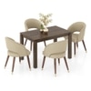 Atlas Solid Wood 4 Seater Dining Table With Celia Dining Chairs