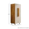 Hexa Red Wooden 2 Door Wardrobe with Drawer and Hanging Space in Giant Wood and Frosty White Colour