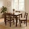 Globally Indian Sheesham Wood 4 Seater Dining Table Set With 4 Seater Cushioned Chairs