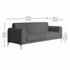 Veniza Velvet 3 Seater Sofa In Dark Grey Colour