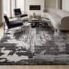 Grey Charcoal Wool Silk Handmade Area Rug for Living Room 10x14