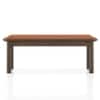 Dane Solid Wood Bench In Danish Walnut Finish with Nappa Tan Leatherette Colour