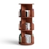 360° Rotating Bookshelf – 3 Tier Space Saving Book Organizer with Smooth Rotation, Brown Finish