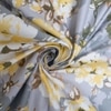 Light Grey floral 400 Tc  Cotton Flat  Super King Size Bedsheet With 2 Pillow Cover