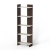 BLUEWUD Lagoon Engineering Wood Multipurpose Floor Corner Stand Bookshelf with Home Decor Display Shelves Wall Book Storage Rack Organizer Cabinet Living Room Bedroom Office Home (Wenge & White)
