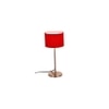 Will Red Fabric Shade Table Lamp with Steel Steel Base