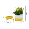 Attractive Faux Plant With Dual Shade Ceramic Pot On A Yellow Stand