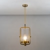 JUNIT Clear Glass & Brass Finish Metal Hanging Pendant Light