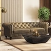 Winchester 3 Seater Luxury Italian Leather Sofa In Antique Moss