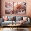 The Castle Decor Dahlia Flower Wall Art Set of 5 Wooden Framed Digital Painting 27x48 Inch