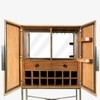 Arrow Solid Wood Bar Unit in Gold Colour