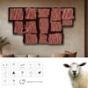 Rust Brown Abstract Geometric Natural Wool Handmade Wall Art 5 x 3 Feet