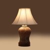 Devansh Off-White Cotton Shade Lamp With Wood & Mosaic Glass Base For Decoration/Office/Home/Gifting/Study For Decoration/Office/Home/Gifting/Study