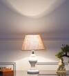 Limina White Wood Table Lamp with White Cotton Shade