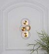 Zen Integrated 3 Light Led Wall Fitting In Brass Finish Metal With Frosted White Glass