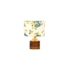 Ayla Multicolor cotton table lamp with Natural Wood Base