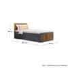 Hexa Engineered Wood Modern Single Bed With Headboard With Storage In Slate Grey And Giant Wood