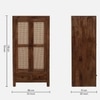 Bravon Solid Wood 2 Door Wrardrobe in Rustic Teak Finish