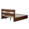 Yumako Harmony Bedroom Set – Queen Bed, 3-Door Wardrobe & Bedside Table in Walnut Finish – Engineered Wood