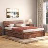 Marieta Solid Wood King Size Drawer Storage Bed In Teak Finish