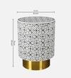 Ossein Marble Side Table in White and Gold