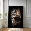 The Castle Decor Fire Wolf Spirit Wall Art Framed Painting 20x30 Inch