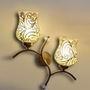 Devansh Metal Electric Wall Light in Gold Colour with Multi Shade Count of 2 Lights