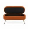 Doe Buck Luxury Boucle Storage Bench in Rust Colour with Gold Tipped Legs