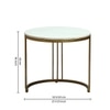 Metaline Round Metal Nesting Coffee Table Set Gold Finish White Porcelain Top Set Of 2