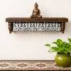 Multishade Colour Solid Wood Handcarved Rajat Floating Wall Shelf with distres finish by DisooFashions