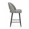 Doe Buck Faux Leather Counter Height Bar Stool in Sage Colour with Black Legs