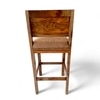 Osian Sheesham Wood Bar Chair Stool (Caramel Brown Sparkle Velvet Teak Finish)