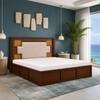 Nayra Solid Wood Compact King Bed Box Storage Provincial Teak Finish Mattress 72 x 72 Inches