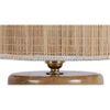 George Beige Bamboo Shade Table Lamp with Natural Wooden Base