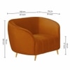 Nero Velvet 1 Seater Sofa in Orange Colour