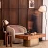 Kaze Handicrafted Floor Lamp in Golden and White Colour