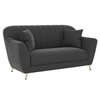 Rivo Velvet 2 Seater Sofa in Dark Grey Color
