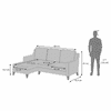 Abbey Sectional Sofa (Colour : Smoke Grey, Cushion : Hard, Seater : Left Aligned 2 Seater + Left Aligned Chaise)