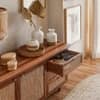 Ratan Solid  Wood 2 Door Sideboard In Teak Finish