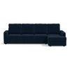 Apollo Compact Sofa (Colour : Sea Port Blue Velvet, Cushion : Soft, Back Type : High Back, Seating Capacity : Right Aligned 3 Seater + Right Aligned Chaise + Ottoman)