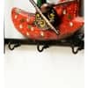 Metal Handpainted Red Musician Key Holder with 3 Hooks