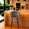 Doe Buck Velvet Counter Height Bar Stool in Grey Colour