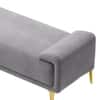 Arvia Velvet 2 Seater Ottoman Bench in Grey Color