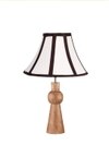 Devansh Off-White Cotton Vintage  Lamp With Wood Base (12X19.25)