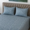 Green Shade Abstract 400 TC Cotton Flat Super King Size Bedsheet With 2 Pilllow Covers From Threads