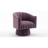 Morrow Swivel Solid Wood Round Chair in Purple Colour