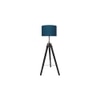 Jewel Blue Cotton Floor Lamp with Solid Wood