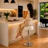 Doe Buck Linon Adjustable Bar Stool in Beige Colour with Chrome Base